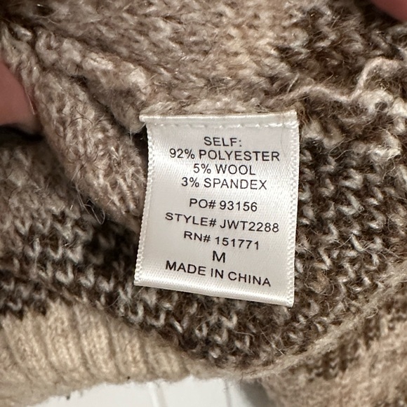 Gilli Beige and Brown Patterned Fall/Winter mock neck Sweater - Picture 6 of 6